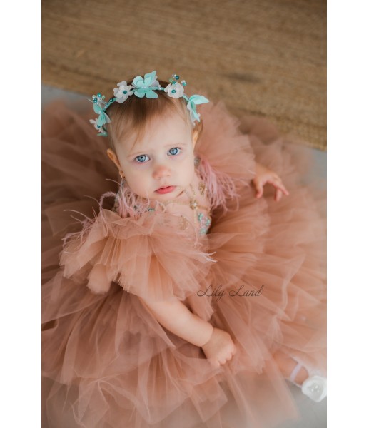 Дитяча святкова сукня Келлі в кольорі капучино