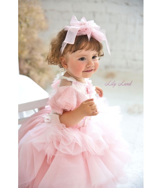 Детское нарядное платье Флори, цвет розовый