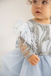 Детское нарядное платье Келли, цвет серо-голубой