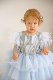 Детское нарядное платье Келли, цвет серо-голубой