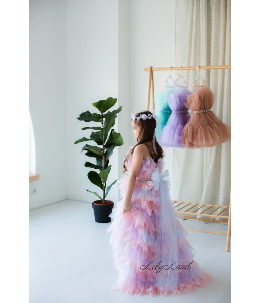 Дитяча святкова сукня Хлоя, колір рожево-лавандовий градієнт
