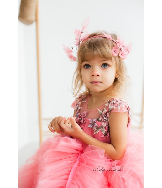 Детское нарядное платье Лель, цвет Коралл