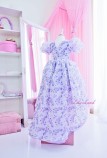 Детское нарядное платье Лиана с рукавами-фонариками, цветочный принт