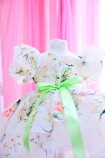 Детское нарядное платье Лиана, принт цветы с белым фатином