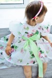 Дитяча святкова сукня Ліана з рукавами-ліхтариками, принт квіти з білим фатином