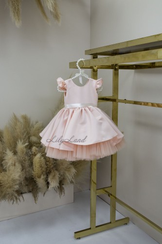 Детское праздничное платье Лидия, цвет персик Детское праздничное платье Лидия, цвет персик