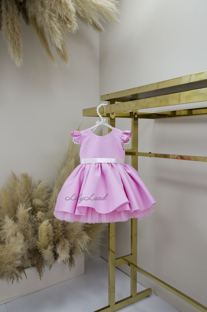 Дитяча святкова сукня Лідія, колір Яскраво Рожевий