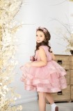 Детское нарядное платье Луизиана, в цвете чайная роза