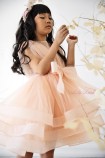 Детское нарядное платье Луизиана, в персиковом цвете