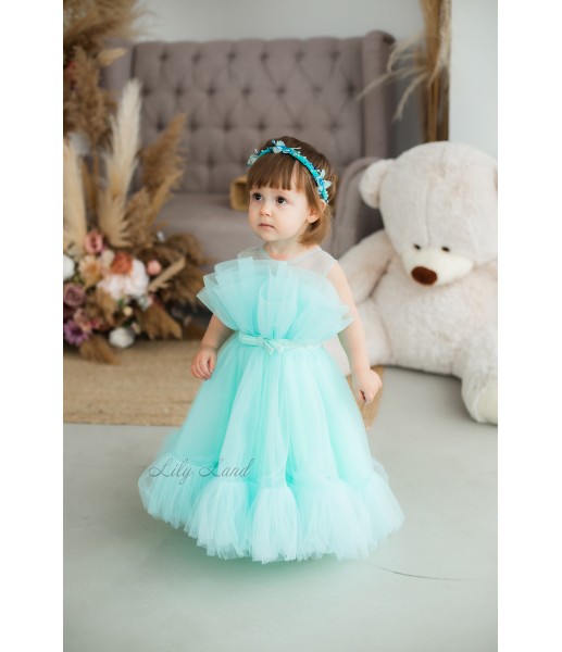 Дитяча святкова сукня Лябелль, в м'ятному кольорі