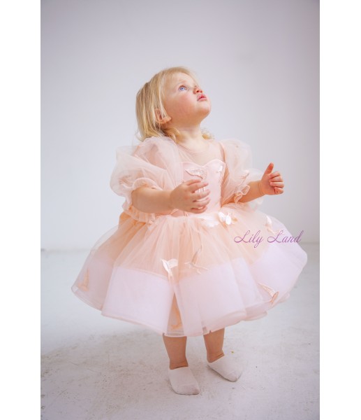 Детское нарядное платье Марта, цвет персик