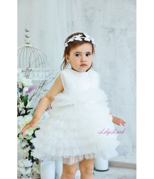 Детское нарядное платье Мая, цвет белый