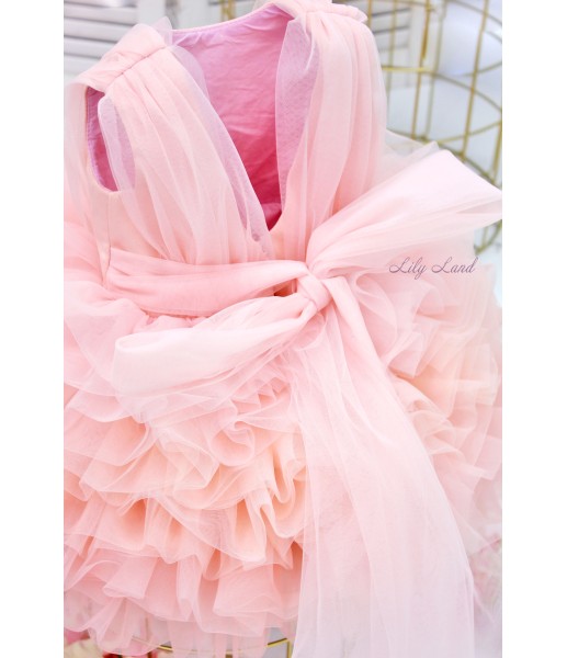Детское нарядное платье Мая, цвет розовая пудра