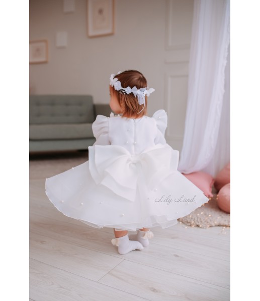 Детское нарядное платье Мия, цвет белый