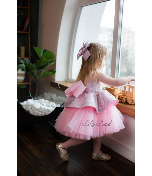 Дитяча святкова сукня Ненсі, колір Рожевий перламутр