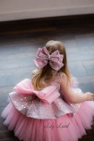 Детское нарядное платье Ненси, цвет Розовый перламутр