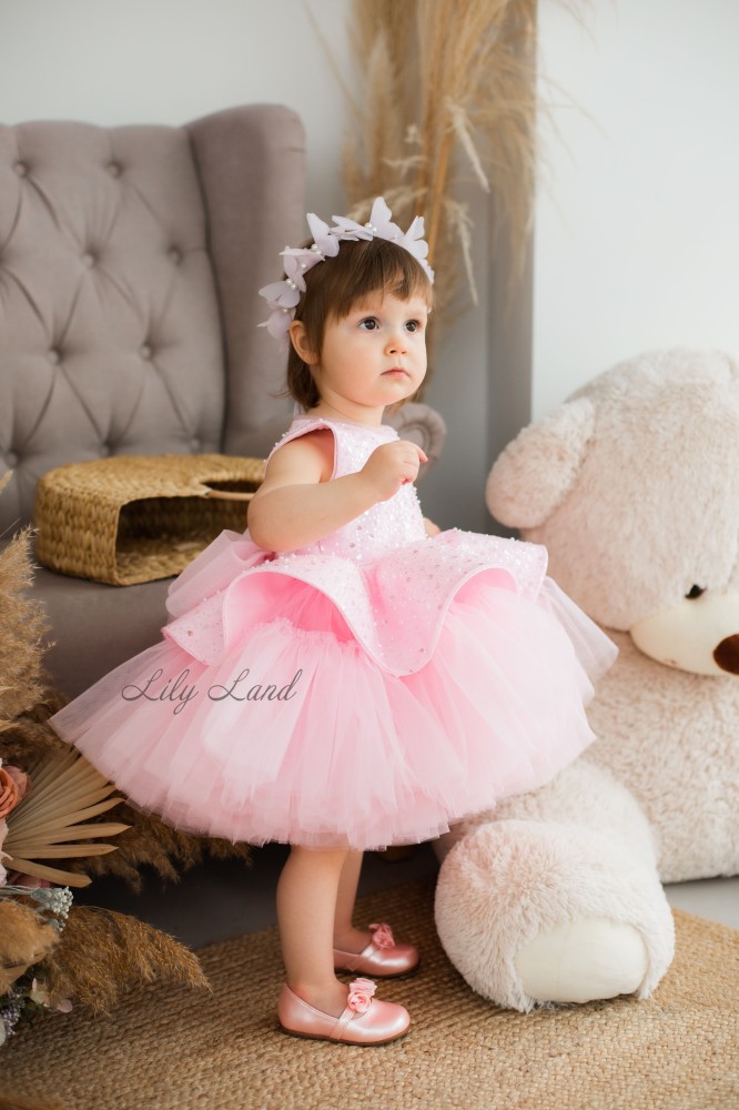 Детское нарядное платье Ненси, цвет Розовый