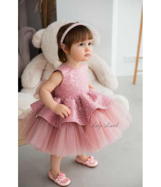 Детское нарядное платье Ненси, цвет Чайная Роза