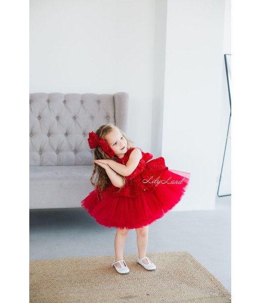 Дитяча святкова сукня Ненсі, колір Червоний