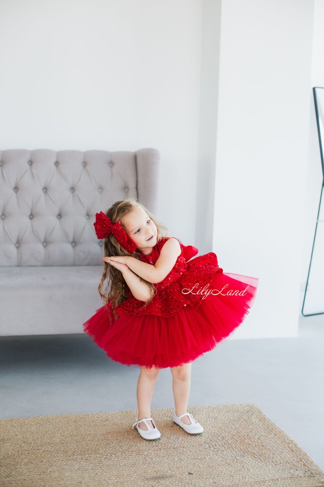 Дитяча святкова сукня Ненсі, колір Червоний