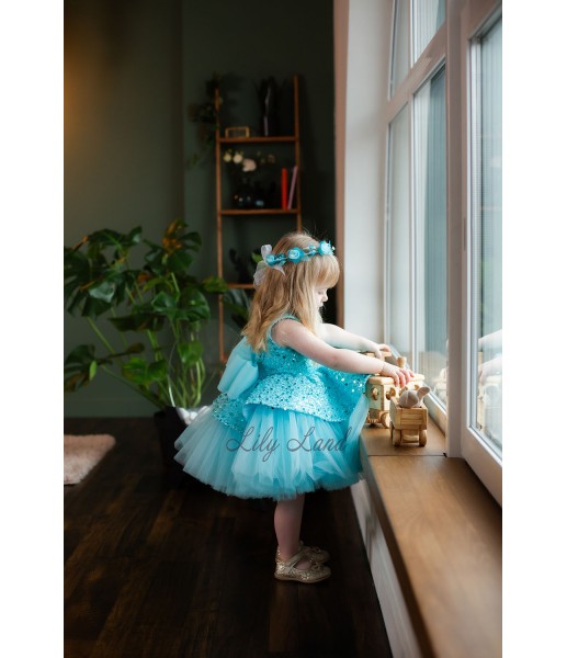 Дитяча святкова сукня Ненсі, колір Бірюза