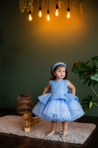 Дитяча святкова сукня Ненсі, колір Світлий Джинс