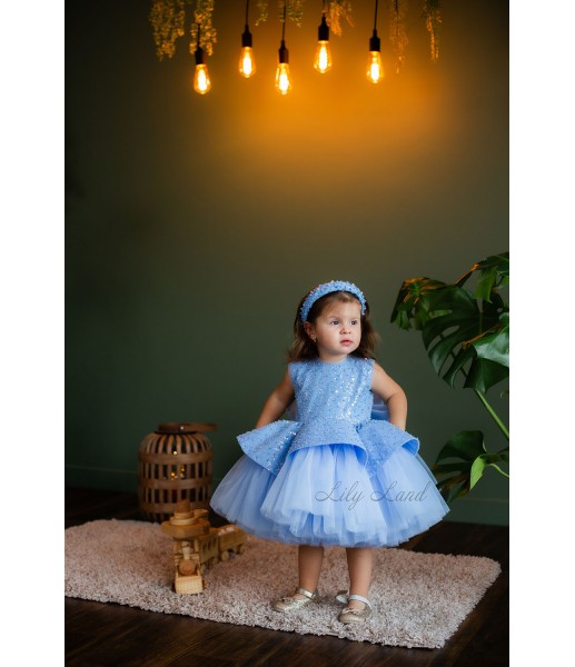 Детское нарядное платье Ненси, цвет Светлый Джинс