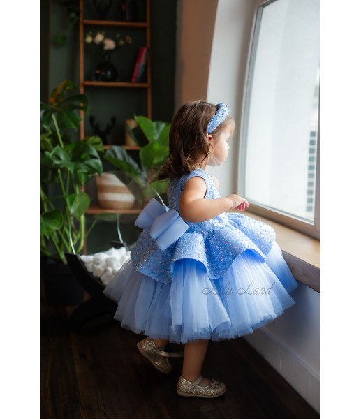 Дитяча святкова сукня Ненсі, колір Світлий Джинс