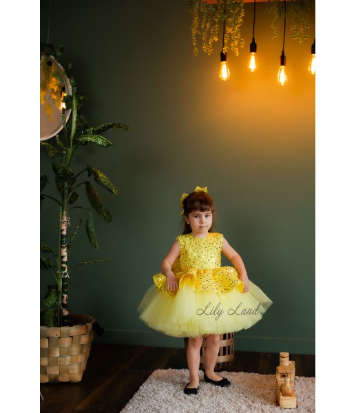 Дитяча святкова сукня Ненсі, колір Жовто-золотий