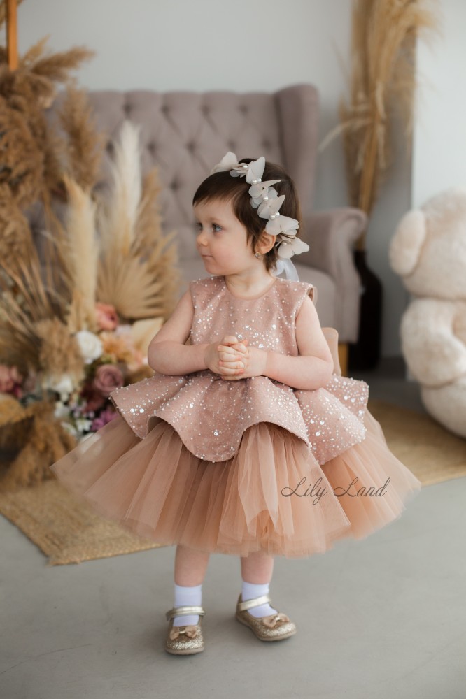 Детское нарядное платье Ненси, цвет Капучино