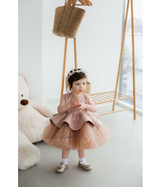 Детское нарядное платье Ненси, цвет Капучино