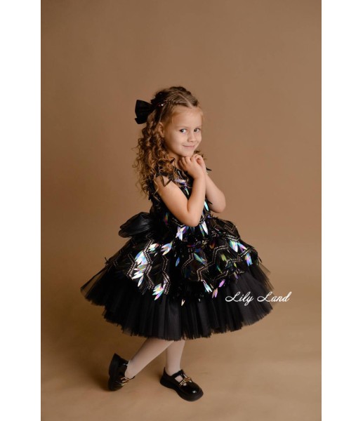 Дитяча святкова сукня Ненсі, колір Хамеліон чорний