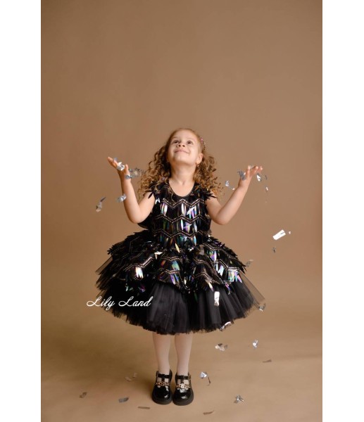 Дитяча святкова сукня Ненсі, колір Хамеліон чорний