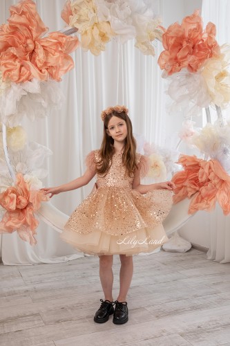 Детское нарядное платье Натали, цвет Золото