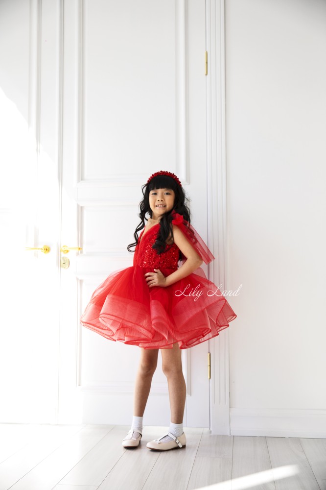 Дитяча святкова сукня Нью-Джерсі, в червоному кольорі