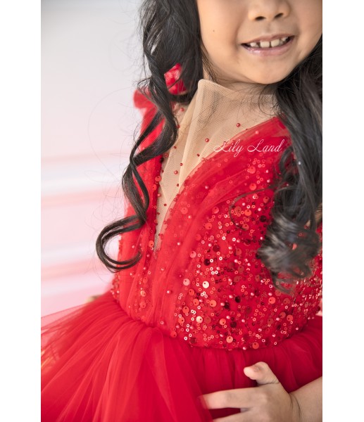 Детское нарядное платье Нью-Джерси, в красном цвете