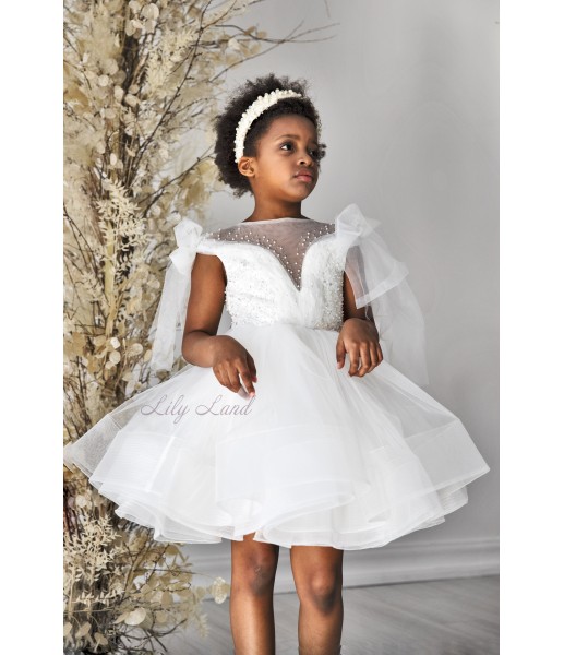Детское нарядное платье Нью-Джерси, в белом цвете