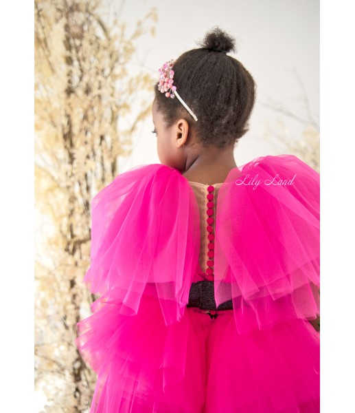 Детское нарядное платье Нью-Йорк, в малиновом цвете