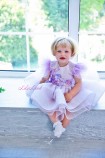 Дитяча святкова сукня Нітелу з блискучого гліттера з квітками, колір лаванда