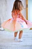 Детское нарядное платье Нитела из блестящего глиттера, цвет оранжевый