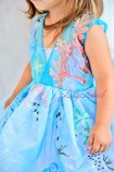 Дитяча святкова сукня Нітелла з блискучого гліттера, колір синій