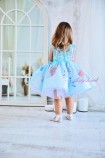 Детское нарядное платье Нитела из блестящего глиттера, цвет синий