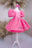 Детское платье Нора, в ярко розовом цвете