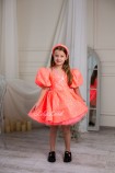 Дитяча святкова сукня Нора з глітеру і мережева в кольорі Помаранчевий неон