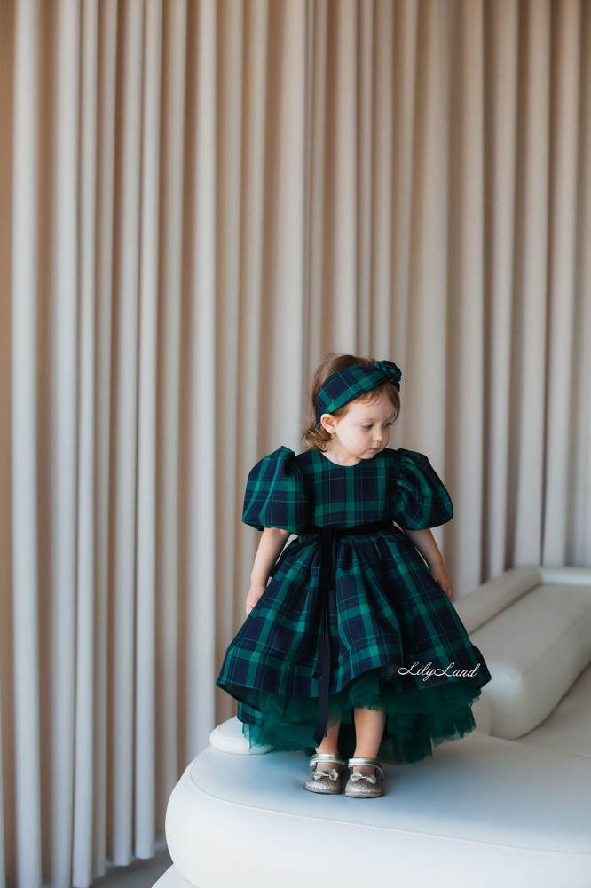 Дитяча святкова сукня Новий Рік Ліана, колір Зелений
