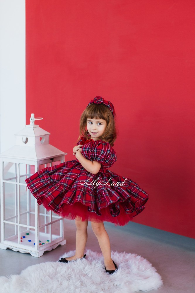 Детское нарядное платье Новый год 5, цвет красный 