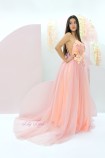 Женское платье для фотоссесий в цветы, цвет персик