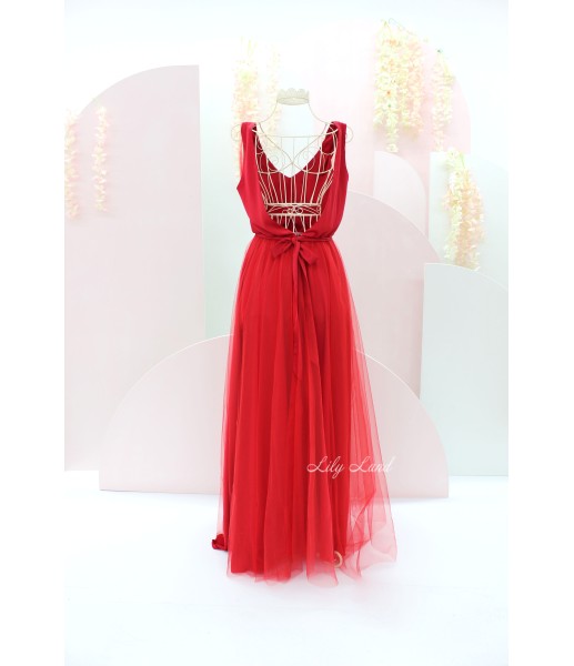 Женское платье Подружек невесты, цвет красный