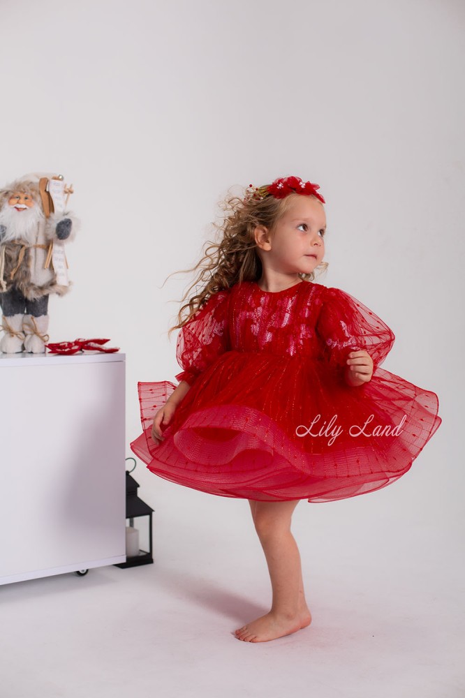 Дитяча святкова сукня Поліна, колір Червоний