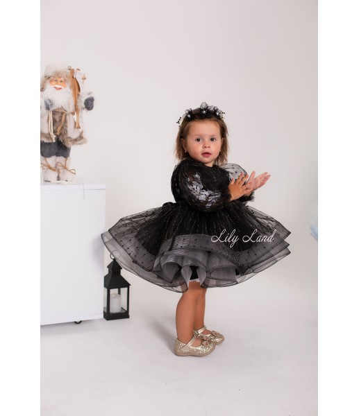 Детское нарядное платье Полина, цвет Черный